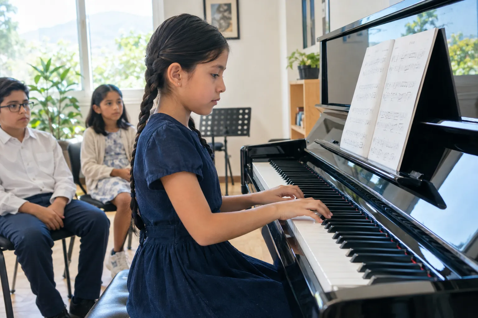 Niña tocando el piano